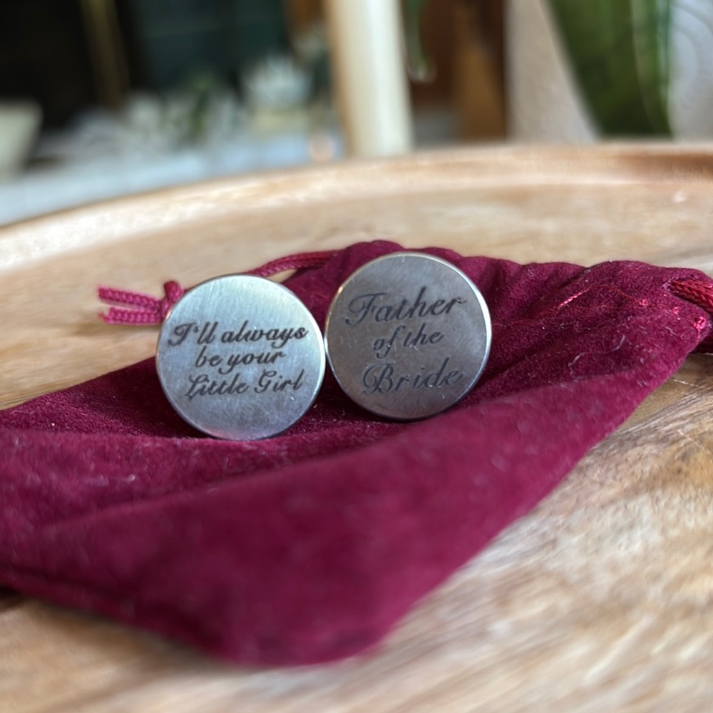 Silver Cufflinks for Father of the Bride - Picture 1 of 10